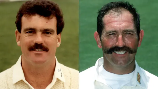 Don Toipley on the left, Graham Gooch on the right