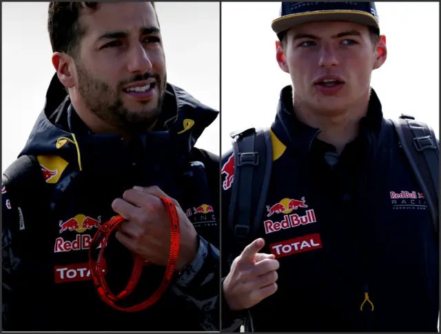 Daniel Ricciardo and Max Verstappen