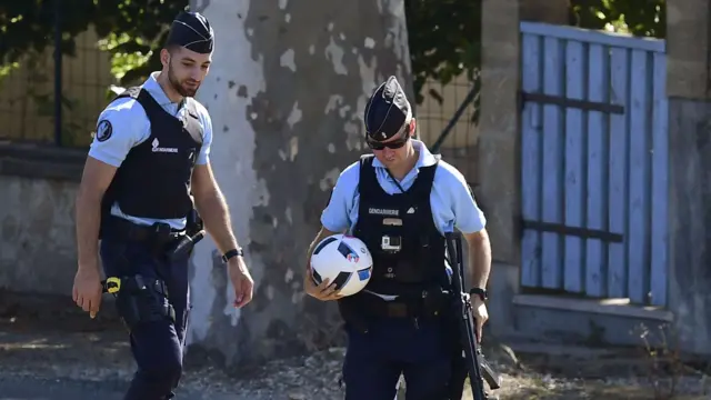 Police with football