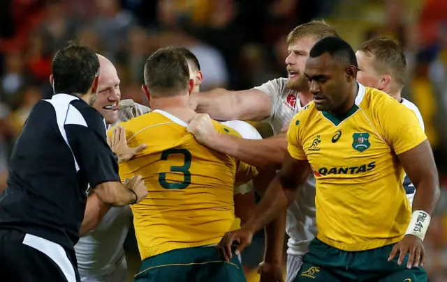 England and Australia scrape in Brisbane