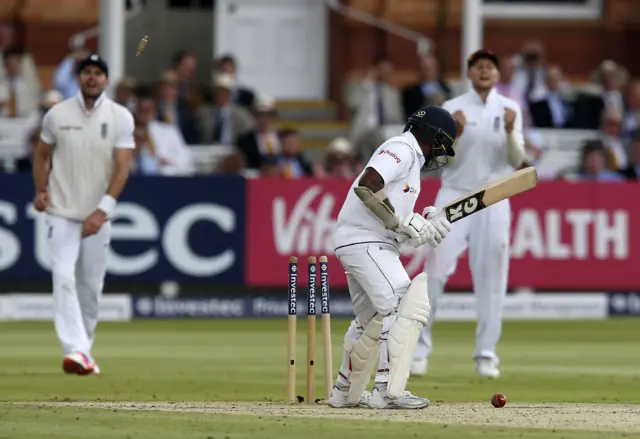 Herath is bowled