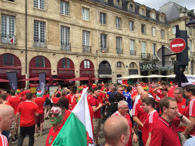 Wales fans in Bordeaux