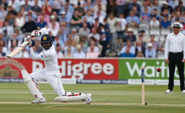 Lahiru Thirimanne plays a shot