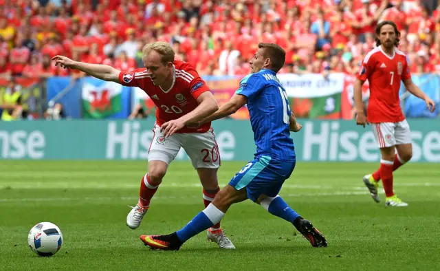 Patrik Hrosovsky tackles Jonny Williams