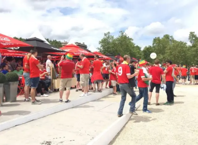 Wales fans in Bordeaux