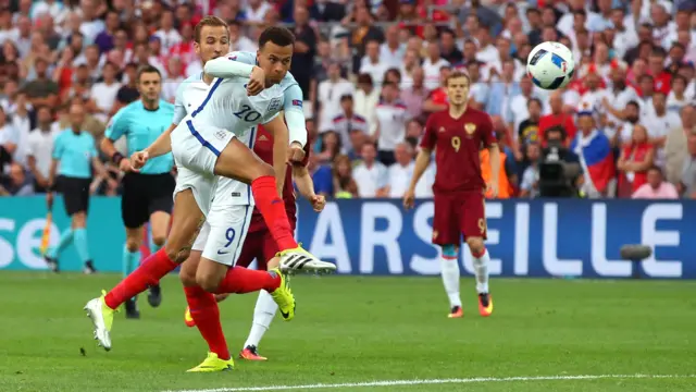 Dele Alli of England shoots