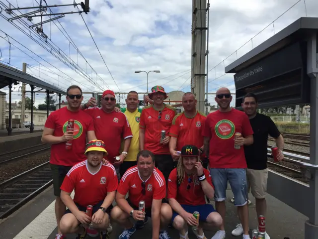 Fans from Merthyr Tydfil arriving in Bordeaux