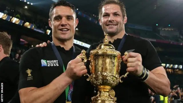 Dan Carter (left) and Richie McCaw won 260 Test caps between them