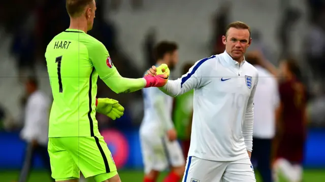 Wayne Rooney and Joe Hart