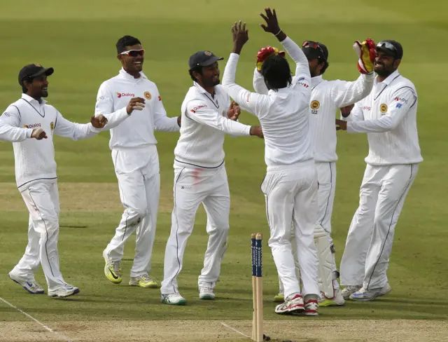 Sri Lanka players celebrate