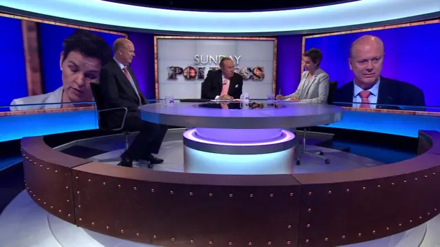 Chris Grayling, Andrew Neil and Mary Creagh