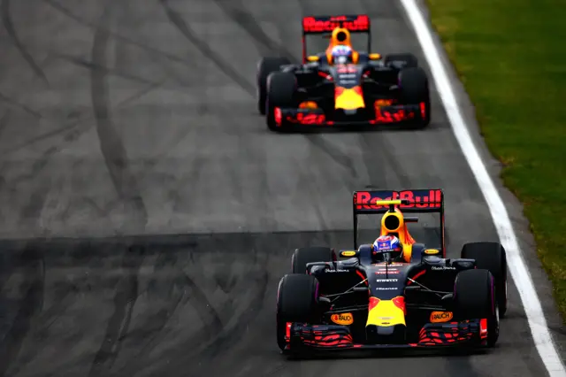 Max Verstappen leads Daniel Ricciardo