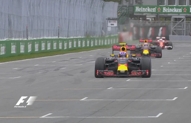 Max Verstappen, Daniel Ricciardo and Sebastian Vettel