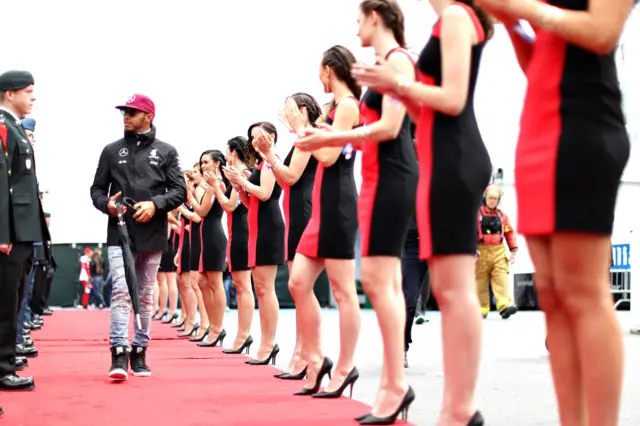 Hamilton makes his entrance at the Canadian Grand Prix