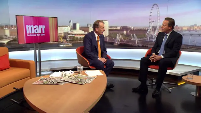 David Cameron speaking to Andrew Marr