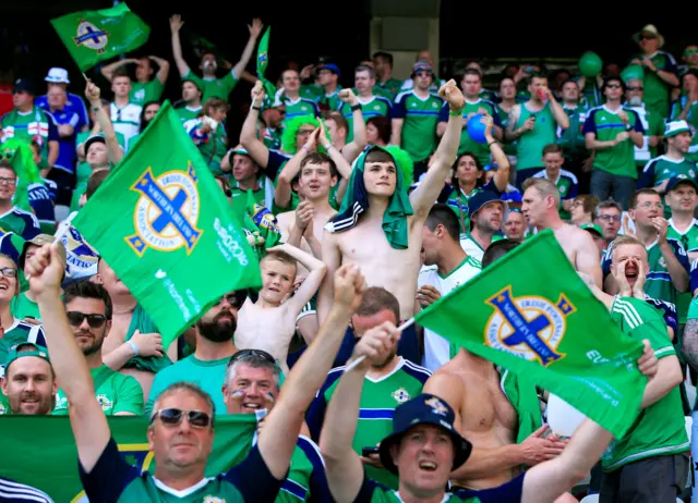 Northern Ireland fans helping to build the atmosphere