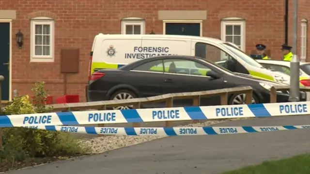 Police cordon in an area of Ibstock