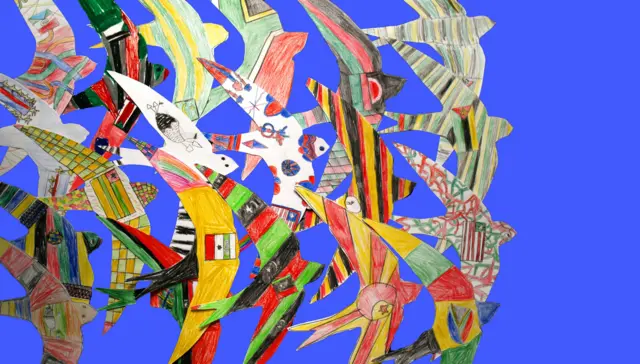 Decorated paper swifts in the colours of the African nations through and to which the birds migrat