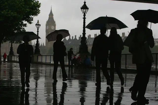 Generic rain shot of London