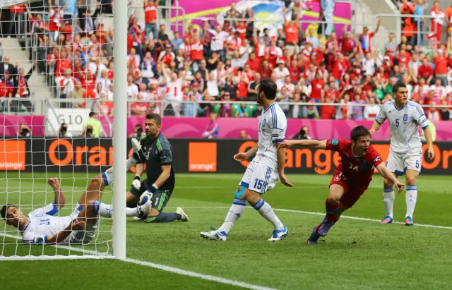 Czech Republic scoring at Euro 2012