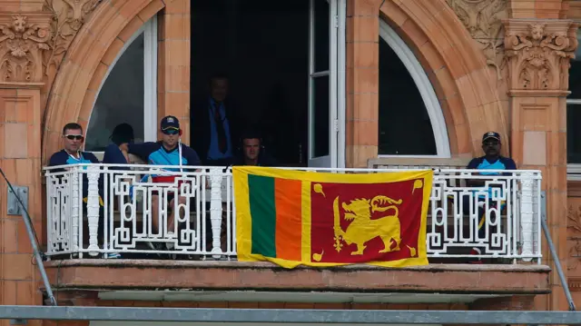 Sri Lanka hang the flag on the balcony