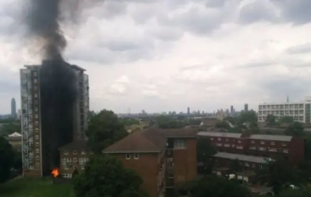 Brixton block of flats on fire