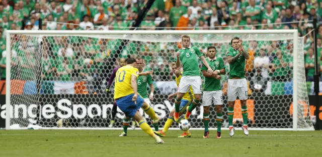 Zlatan Ibrahimovic free-kick