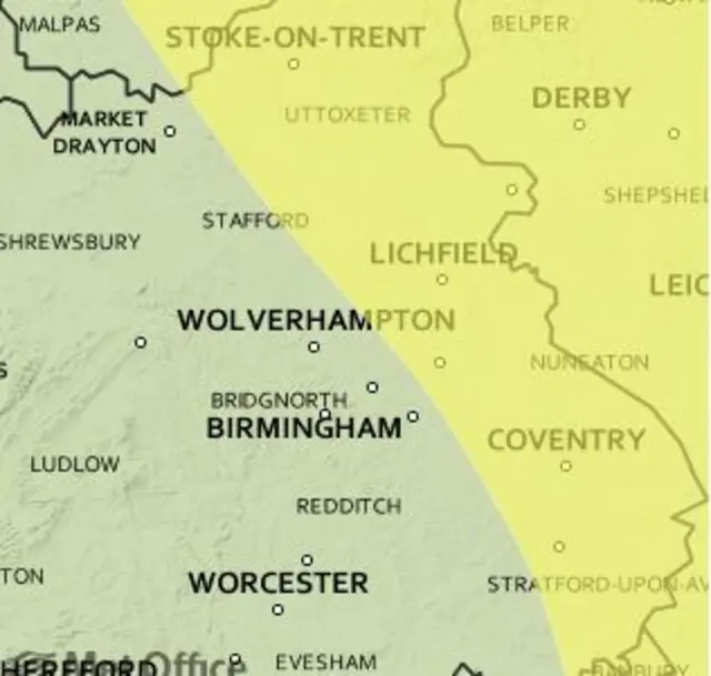 Weather warning map