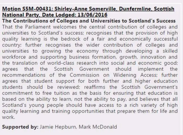 Scottish government motion