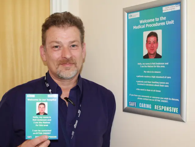 Matron Neil Anderson and his 'Matron Board'