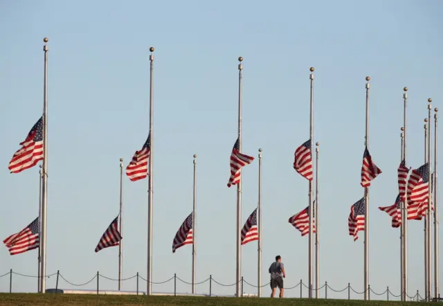 Flags at half-mast