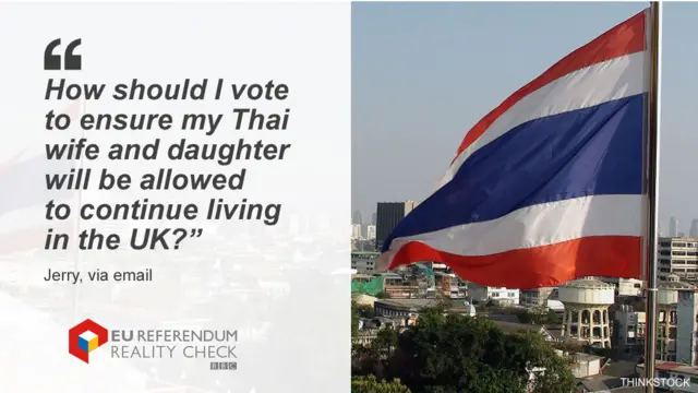 Jerry asking: "How should I vote to ensure my Thai wife and daugher will be allowed to continue living in the UK?"