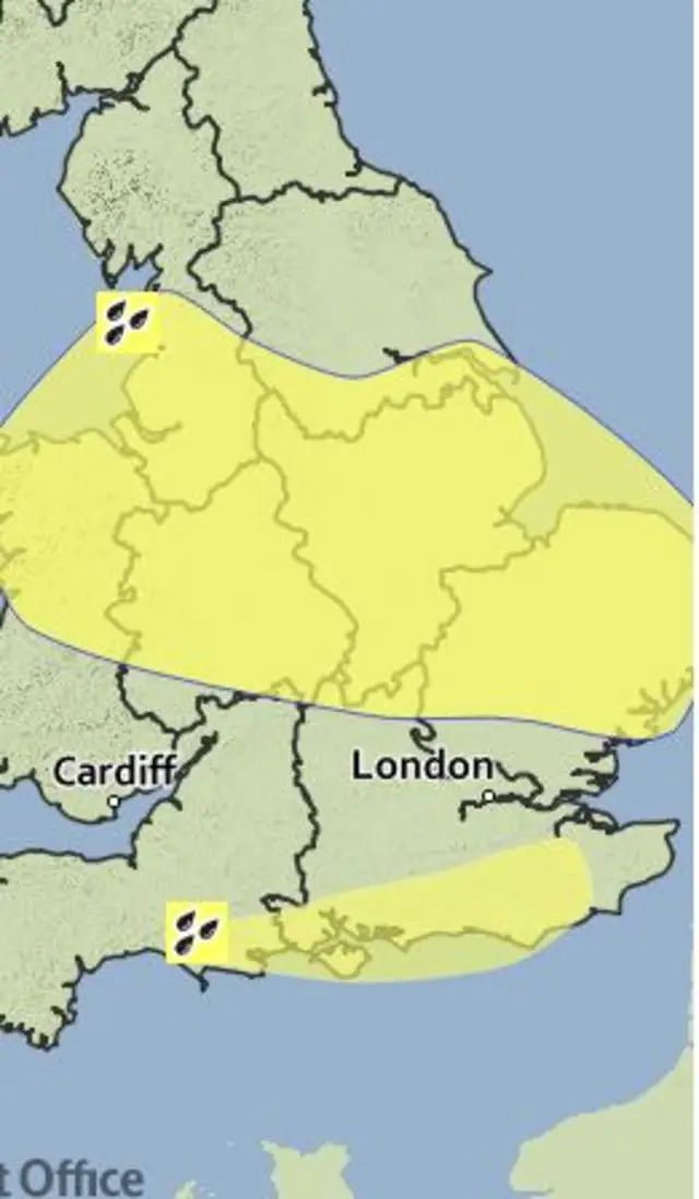 Weather warning map