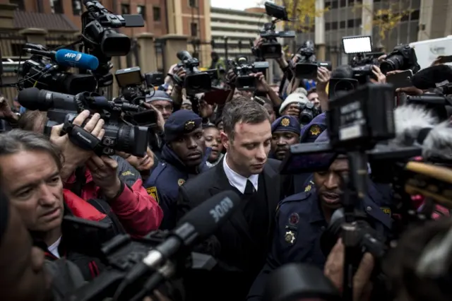 Pistorius leaving court