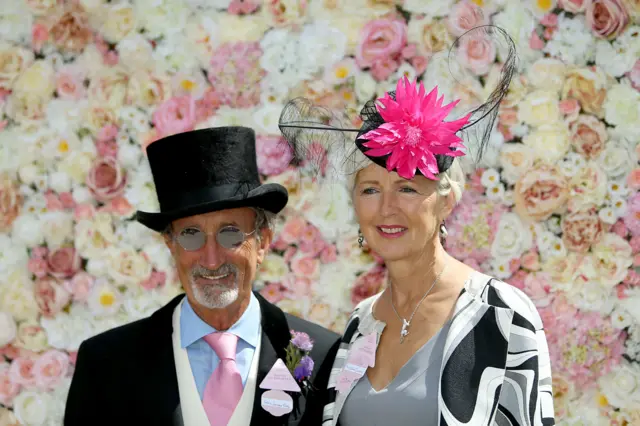 Eddie Jordan and wife Marie Jordan during day two of Royal Ascot 2016