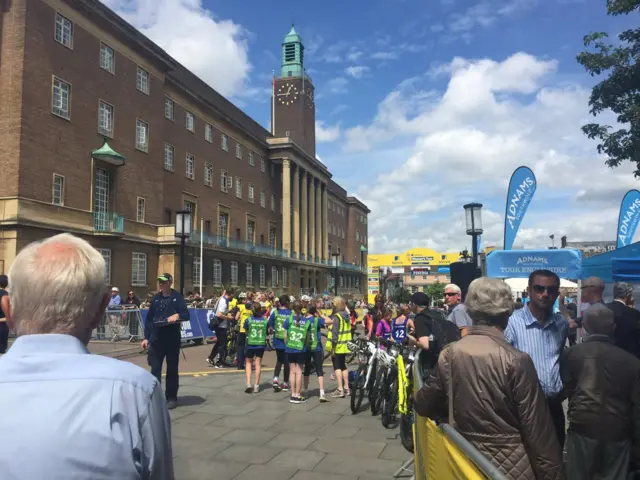 Women's Tour finish line in Norwich