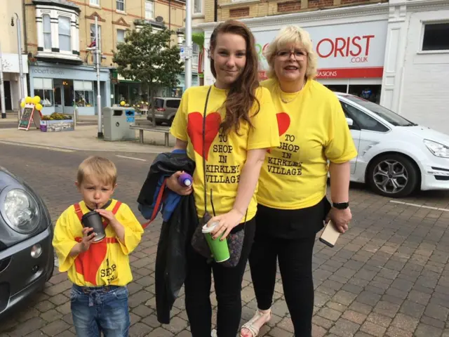 Rebecca and Jack Langley, with Wendy Dalton, Kirkley Business Association