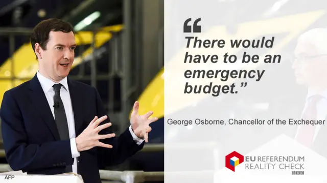 George Osborne saying there would have to be an emergency budget.