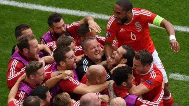 Gareth Bale scored Wales' first-ever goal in a European Championship finals