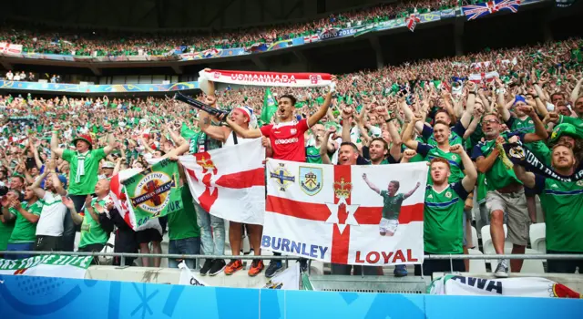 Northern Ireland fans celebrate