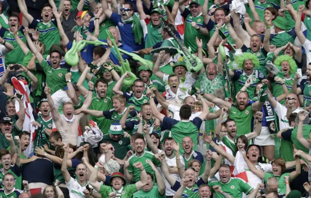 Northern Ireland fans celebrate