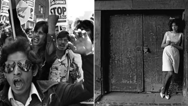 (Left) Bengali youths, London, 1978, and (Right) Hackney, East London, 1980