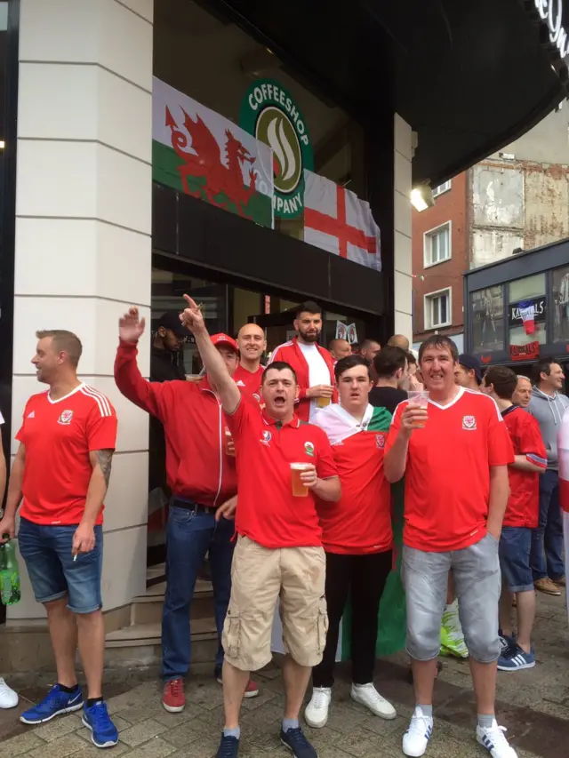 Wales fans in Lens