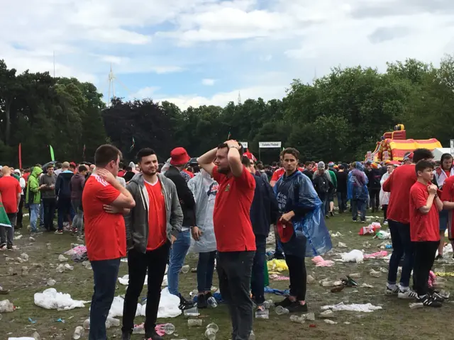 Disappointed fans at Swansea fanzone