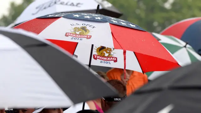 A US Open umbrella at Oakmont