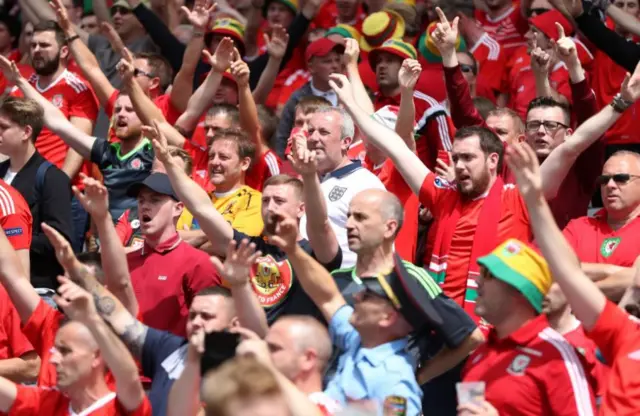 One England fan in the Wales end