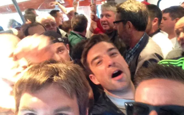 Fans at Gare d’Arras ahead of the match