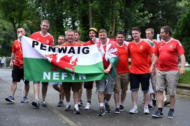 Wales fans in Lens