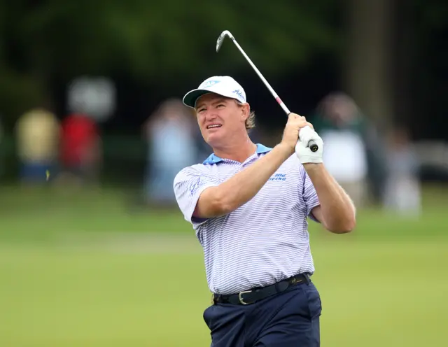 Ernie Els plays a shot