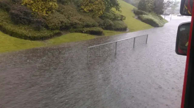 Flooded road